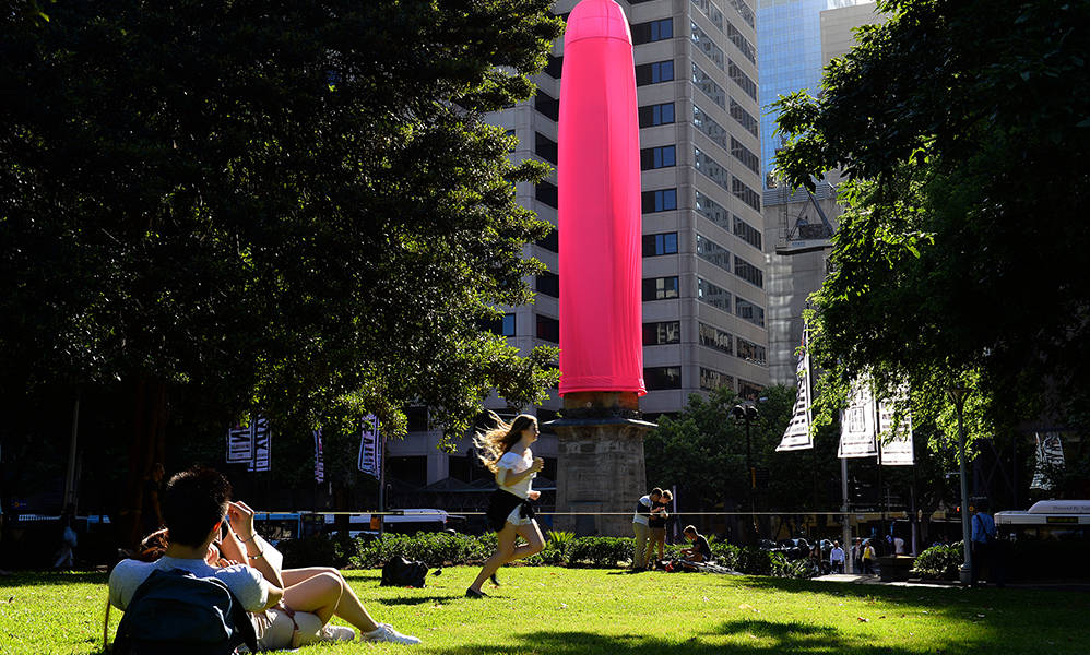 Un preservativo gigante en Sídney para sensibilizar sobre lucha contra el sida
