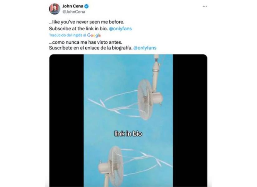 Anuncio de Cena en X