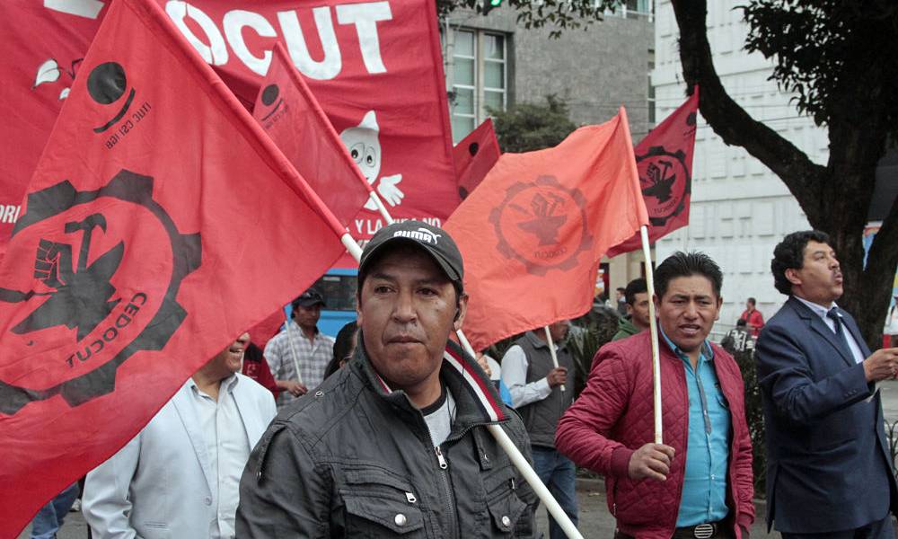 Frente Unitario de Trabajadores marchó para exigir destitución de jueces constitucionales