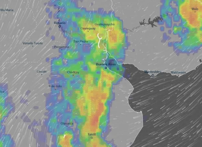 Gráfico de precipitaciones en Argentina