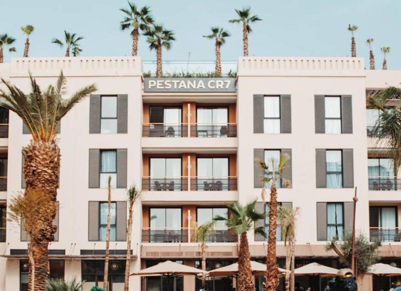 Imagen exterior del Pestana CR7 de Cristiano Ronaldo en Marrakech, Marruecos.