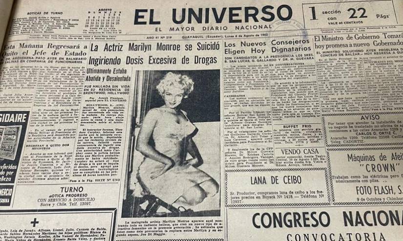 Imagen tomada de una edición del 6 de agosto de 1962 que reposa en la Biblioteca Municipal de Guayaquil.