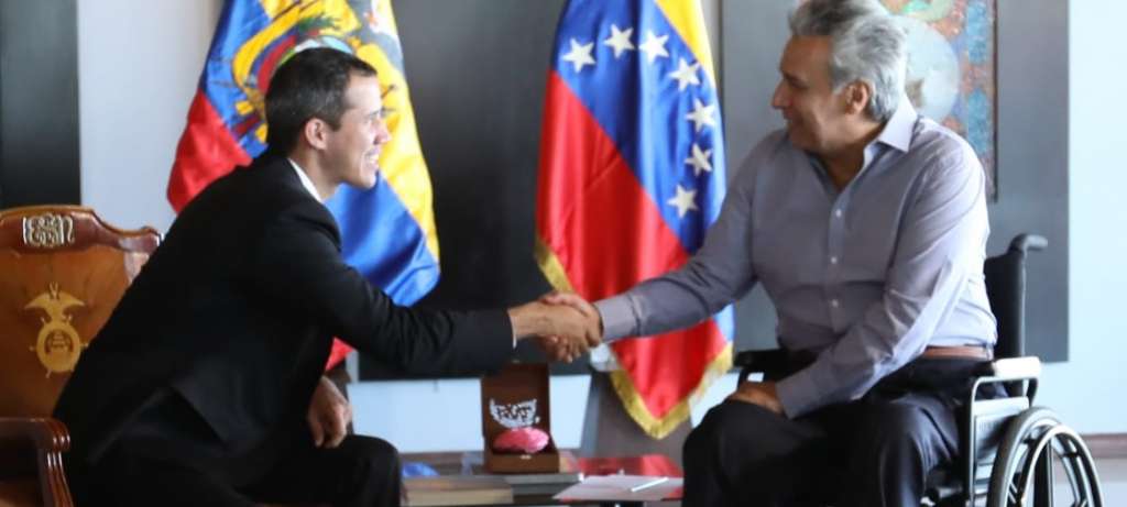 Lenín Moreno dio la bienvenida a Juan Guaidó y le reiteró el respaldo de su Gobierno