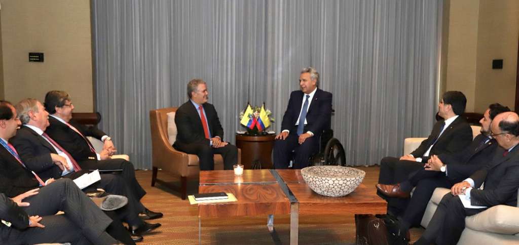 Presidente Lenín Moreno se reúne con Iván Duque en la víspera de su posesión