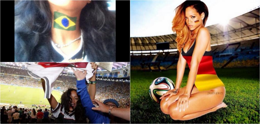 Rihanna disfrutó la final de Brasil 2014