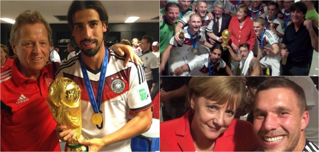 Angela Merkel se sumó a los campeones alemanes