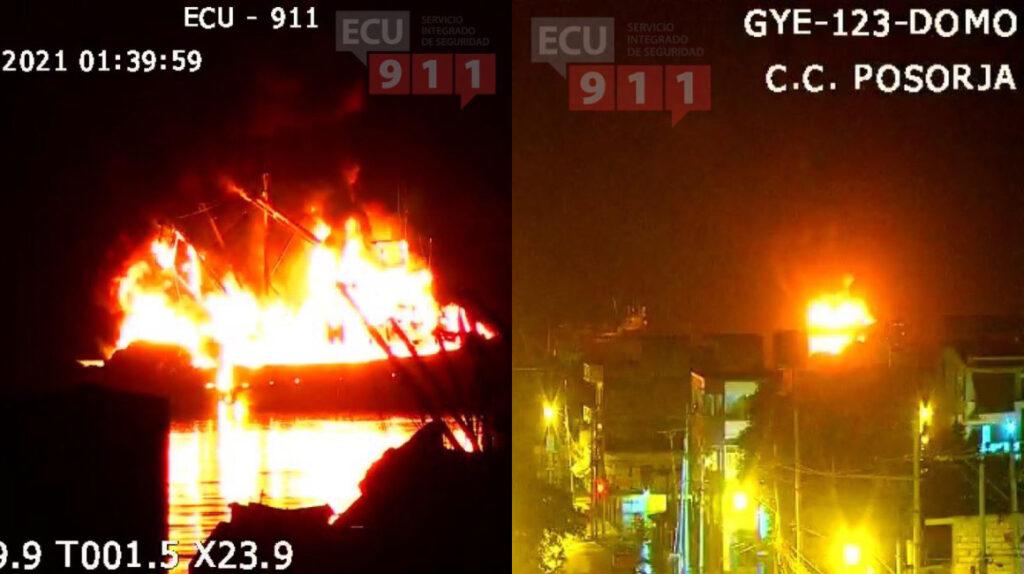 20 sujetos habrían participado en el incendio de dos barcos en Posorja