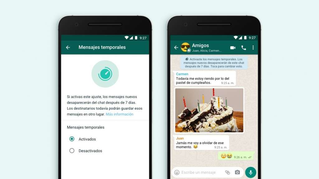 WhatsApp lanza mensajes que desaparecen después de 7 días