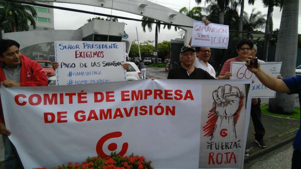 Trabajadores de Gamavisión reclaman pago de sueldos