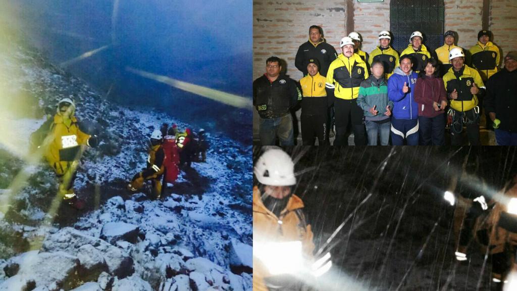 Dos montañistas extraviados en el volcán Cayambe fueron rescatados