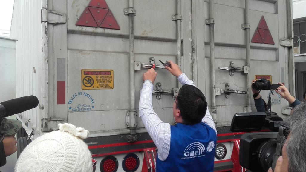 CNE aclara sobre material hallado en camioneta en Ibarra