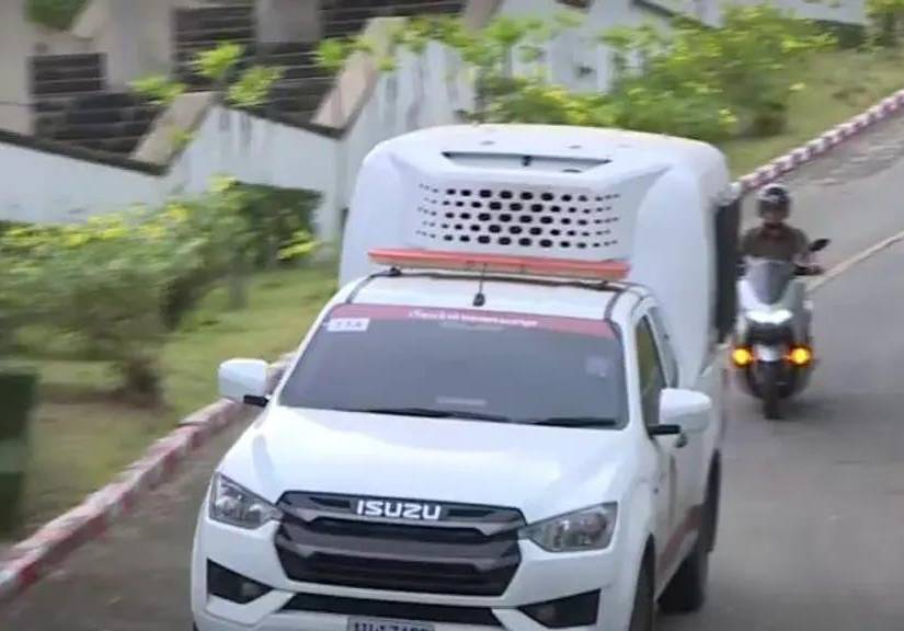 Imagen de la furgoneta en la que iba Daniel Sancho.