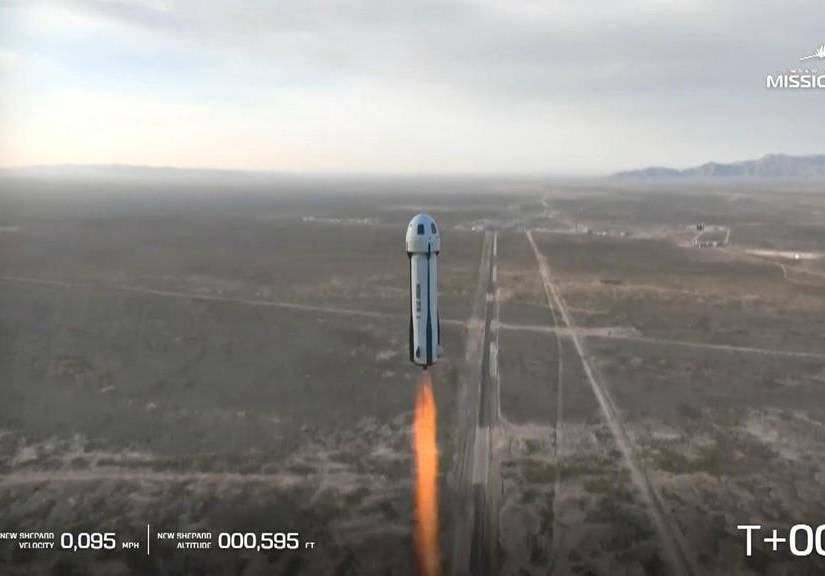 La nave de Blue Origin despegó a las 8:15 a.m. hora de Ecuador.