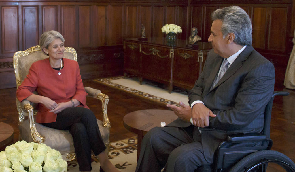 Presidente Moreno se reunió con la directora general de la Unesco en Carondelet