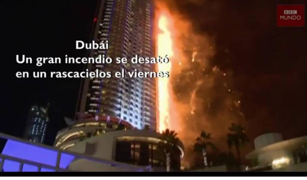 Impresionantes imágenes del incendio en rascacielos de Dubai
