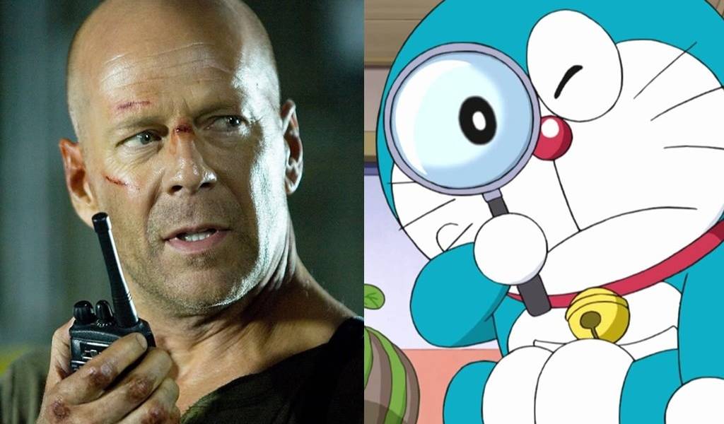 Bruce Willis es Doraemon en anuncio japonés sobre el 5G