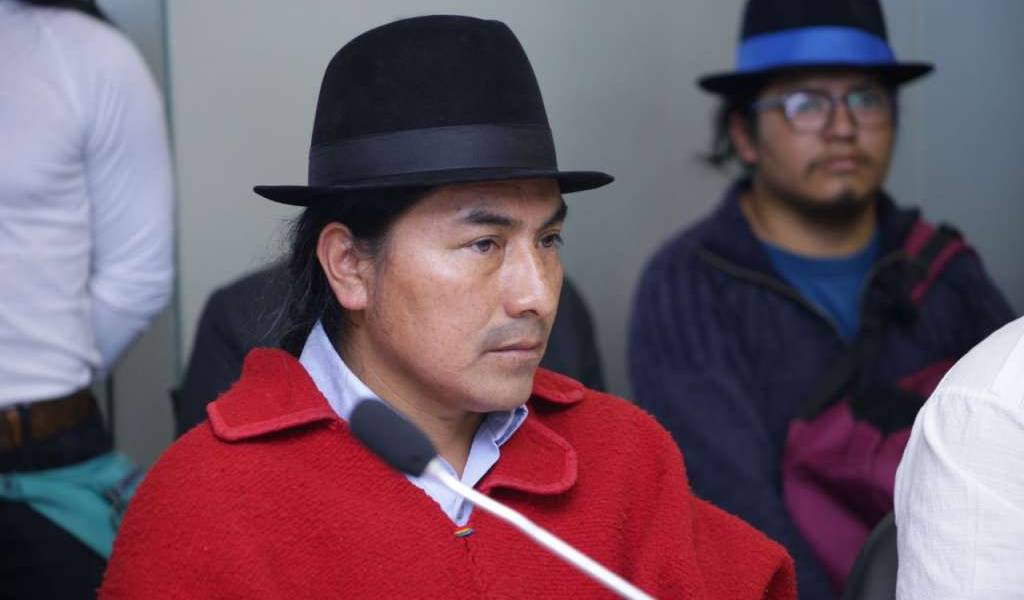 Dirigente Leonidas Iza, precandidato a la Presidencia