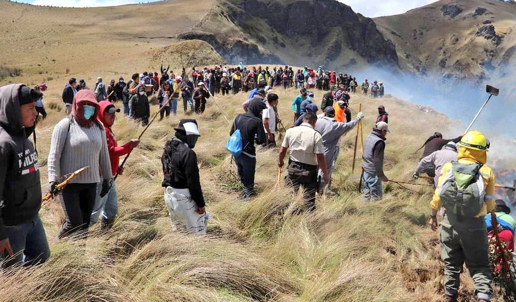 Controlado incendio en páramo del cantón Otavalo