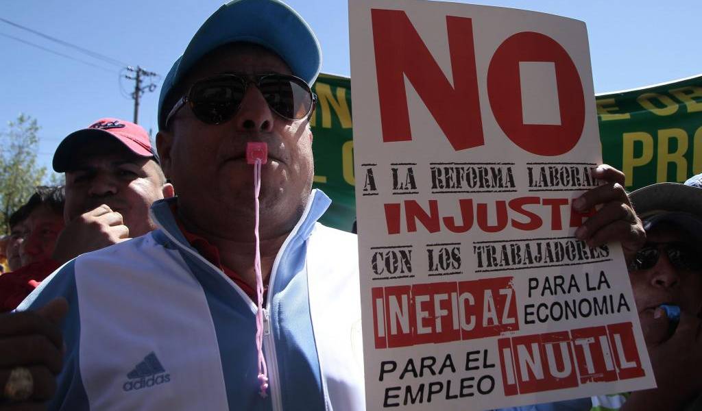 Sindicalistas marcharon en Quito contra enmiendas al Código de Trabajo