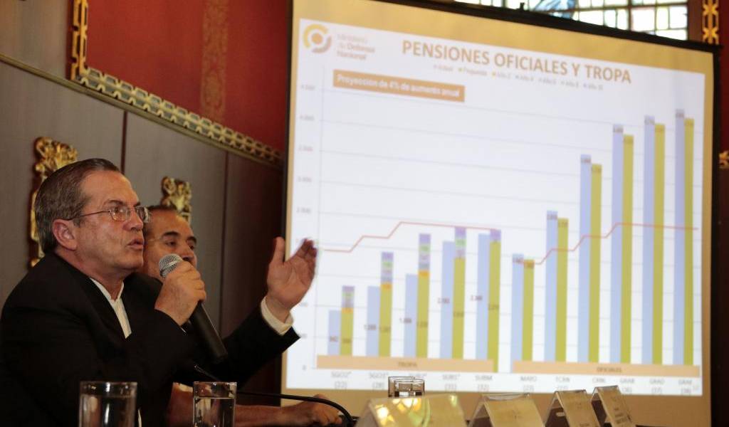 Ministro Patiño explica cómo se calculará las pensiones militares