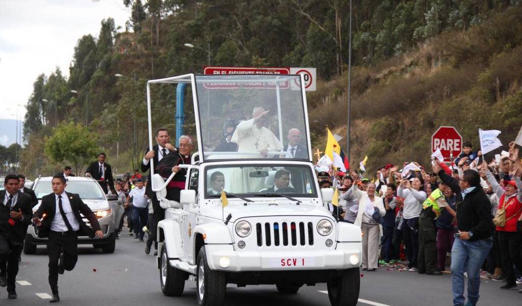 Recorrido del Papa Francisco en Quito hacia la Nunciatura
