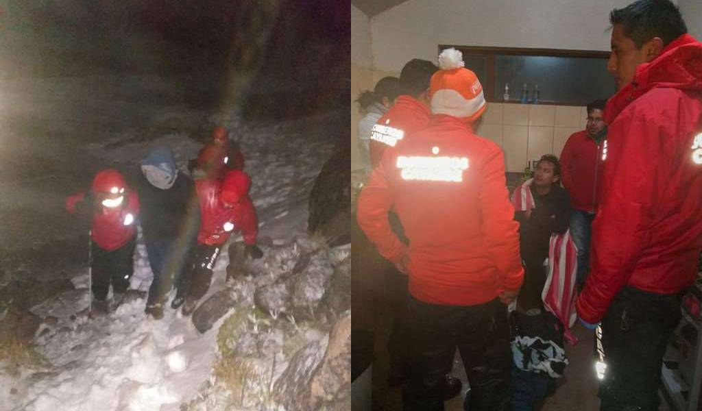 4 excursionistas rescatados en el volcán Cayambe