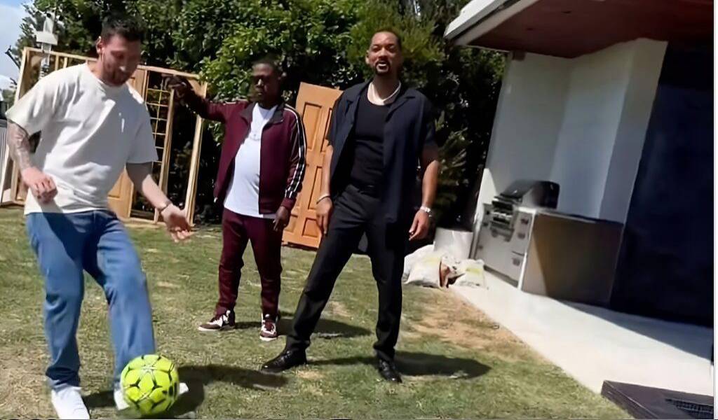 Lionel Messi, Will Smith y Martin Lawrence juntos previo al estreno de una nueva película de Bad Boys