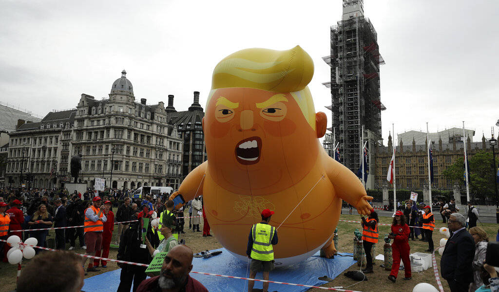 Protestan en Londres contra la visita de Donald Trump