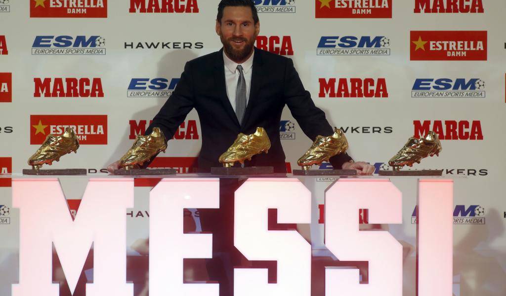 Lionel Messi recibe su quinta Bota de Oro