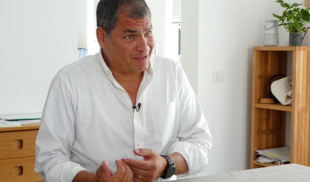 Rafael Correa niega acusaciones del presidente Moreno