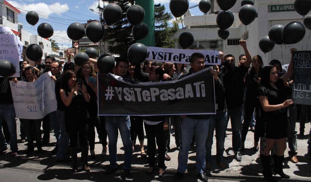 Empleados de Claro y Movistar salieron a las calles a reclamar por sus utilidades