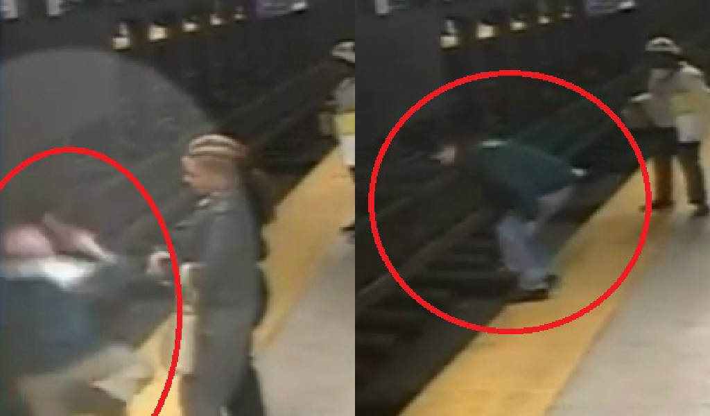 (VIDEO) Joven se lanza a las vías del metro y realiza impactante rescate