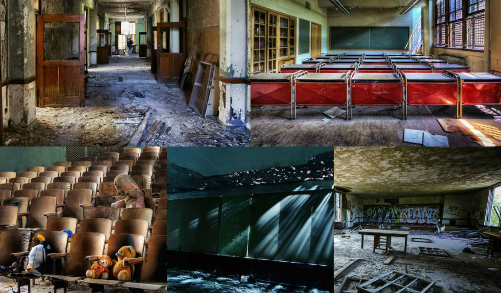 Escalofriantes imágenes de escuelas abandonadas