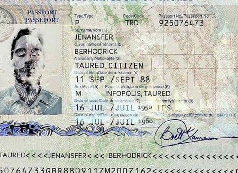 Así se vería el pasaporte del Hombre de Taured