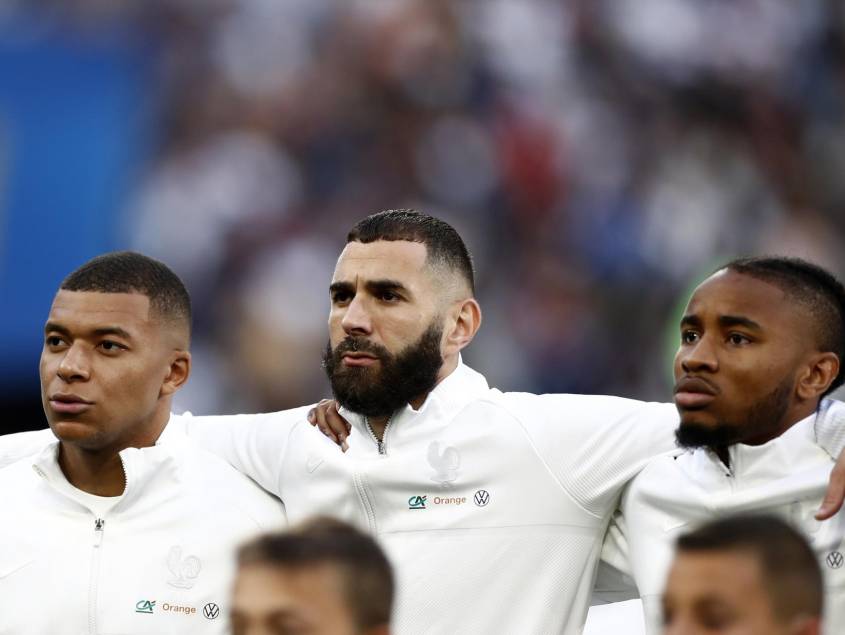 Kylian Mbappe, Karim, Benzema and Christopher Nkunku en una foto de archivo de Mohammed Badra. EFE/EPA