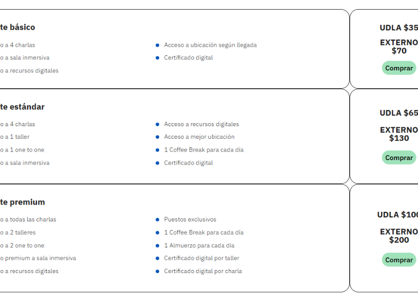 Imagen de los paquetes y precios de Mediamorfosis Ecuador 2025