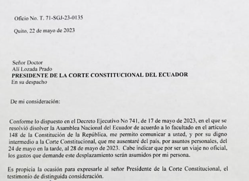 El Presidente dio a conocer su viaje a la Corte Constitucional.