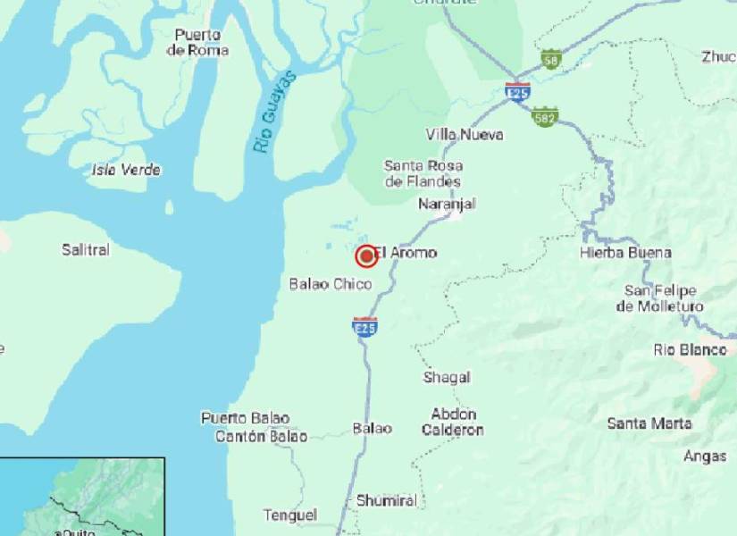 Registro de un sismo en Naranjal, Guayas.