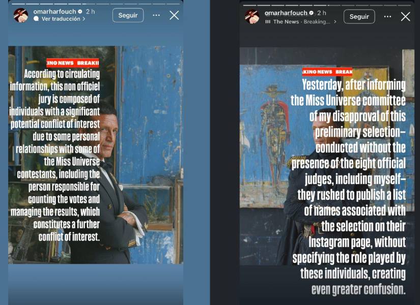 Mensajes de Omar Harfouch revelando su renuncia.