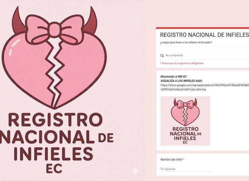 Logo y formulario del registro nacional de infieles EC.