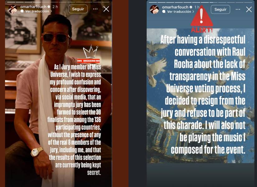 Mensajes de Omar Harfouch revelando su renuncia.