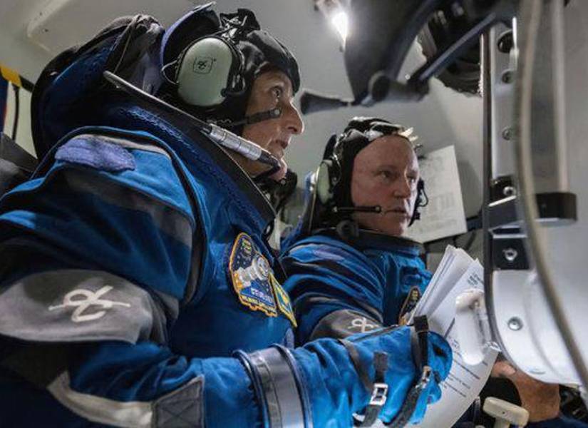 Butch Wilmore y Suni Williams, astronautas varados en la Estación Espacial Internacional.