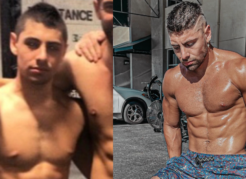 El colombiano Beta Mejía, antes y después de ingresar al mundo fitness.