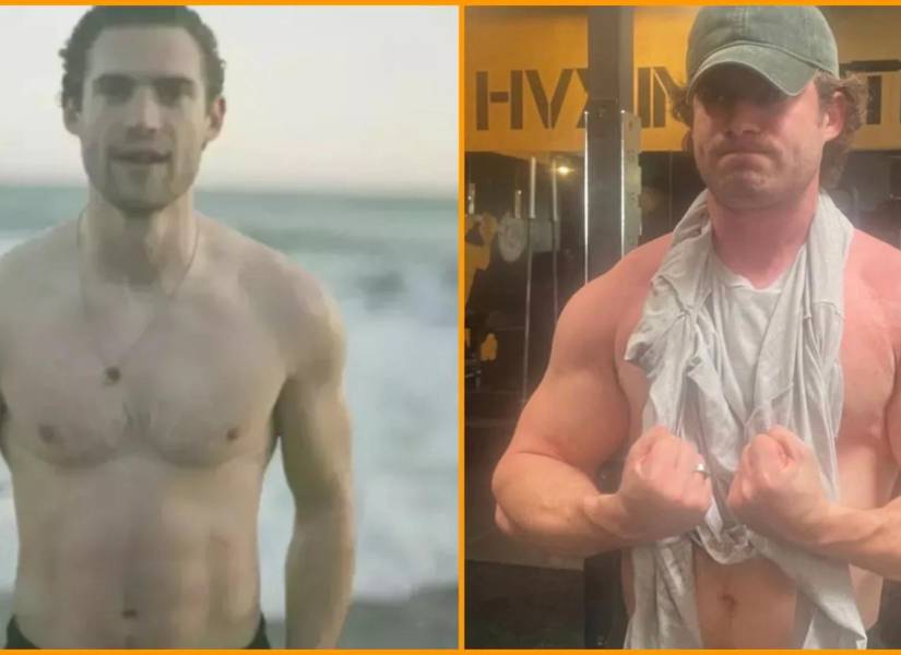 El antes (izquierda) y después (derecha) de David después de su entrenamiento.