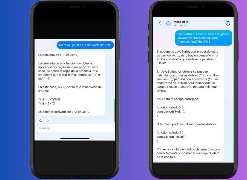 Imagen referencial de soluciones matemáticas e informáticas en Meta AI.