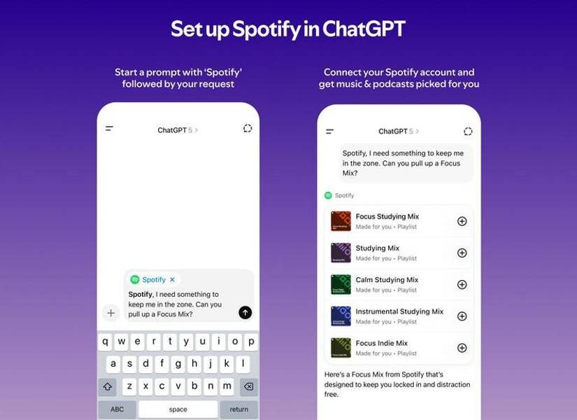 Así se verá la interfaz de ChatGPT al usar esta herramienta Spotify