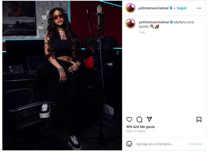 Captura de pantalla de la supuesta indirecta de Yailin a Karol G en su cuenta oficial.