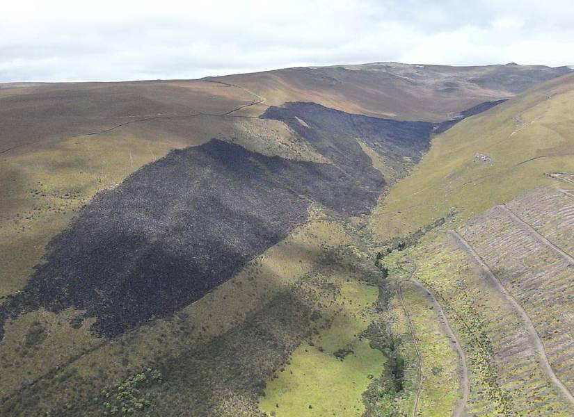 Incendio en el cerro Sincholagua