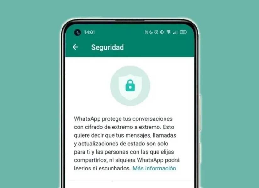 Imagen referencial de cifrado de extremo a extremo en WhatsApp.