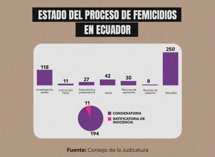 Desde 2014 en Ecuador se han registrado 486 casos de femicidio.
